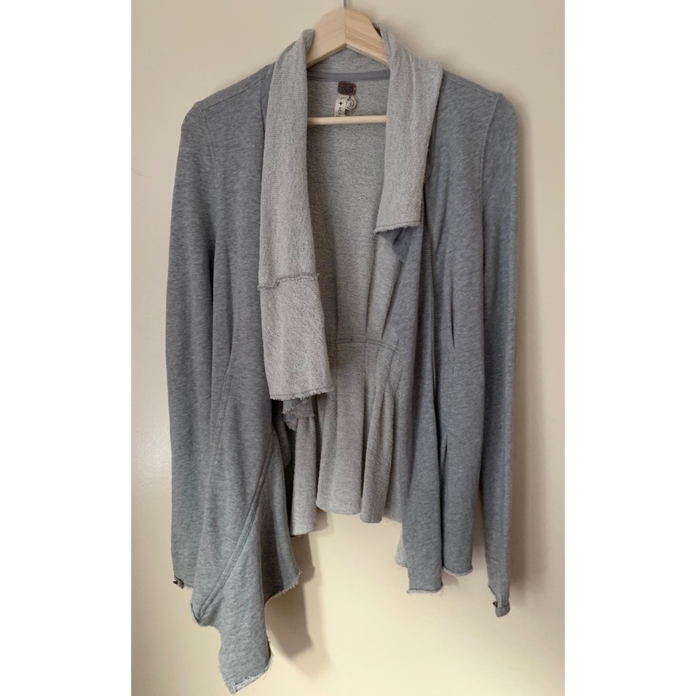 We The Free • S • Draped Open Cardigan Grey Terry